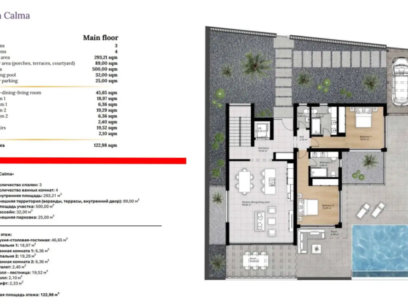plano Villas Serenity Luxury Villas en Costa Adeje