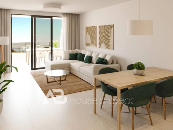 salón piso en venta en el complejo Atlantic Homes en el Madroñal de Costa Adeje