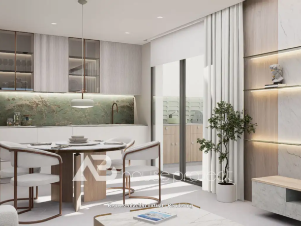 cocina del atico de lujo en venta en el complejo Atlantic Homes en el Madroñal