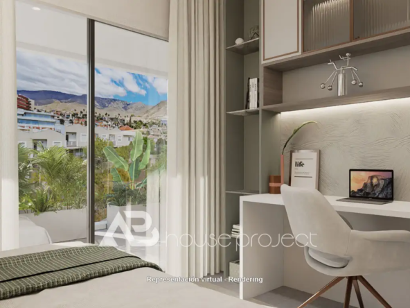 dormitorio 2 del atico de lujo en venta en el complejo Atlantic Homes en el Madroñal
