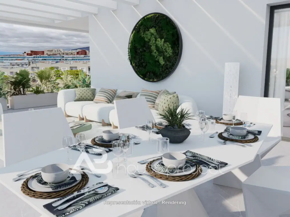 terraza del atico de lujo en venta en el complejo Atlantic Homes en el Madroñal