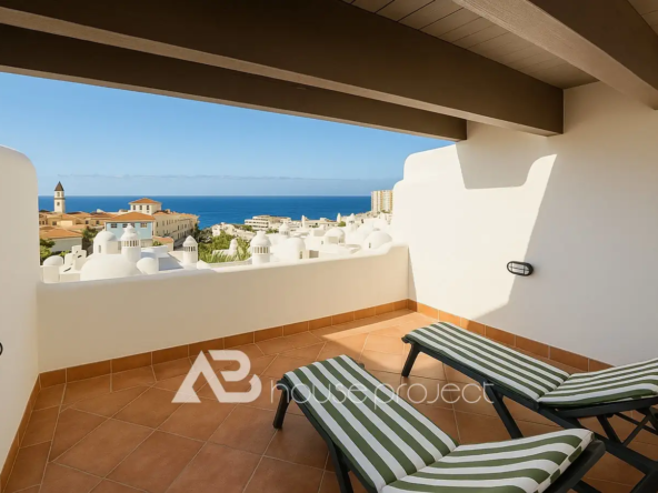 terraza del atico duplex en venta en el complejo "Adeje Paradise" en Playa Paraiso -7