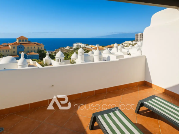 terraza del atico duplex en venta en el complejo "Adeje Paradise" en Playa Paraiso -8