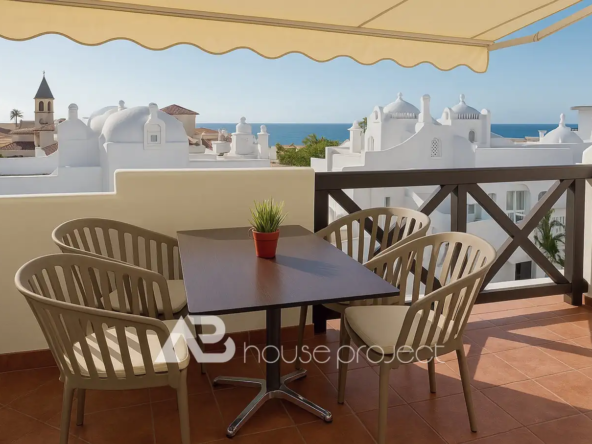 terraza del atico duplex en venta en el complejo "Adeje Paradise" en Playa Paraiso -3