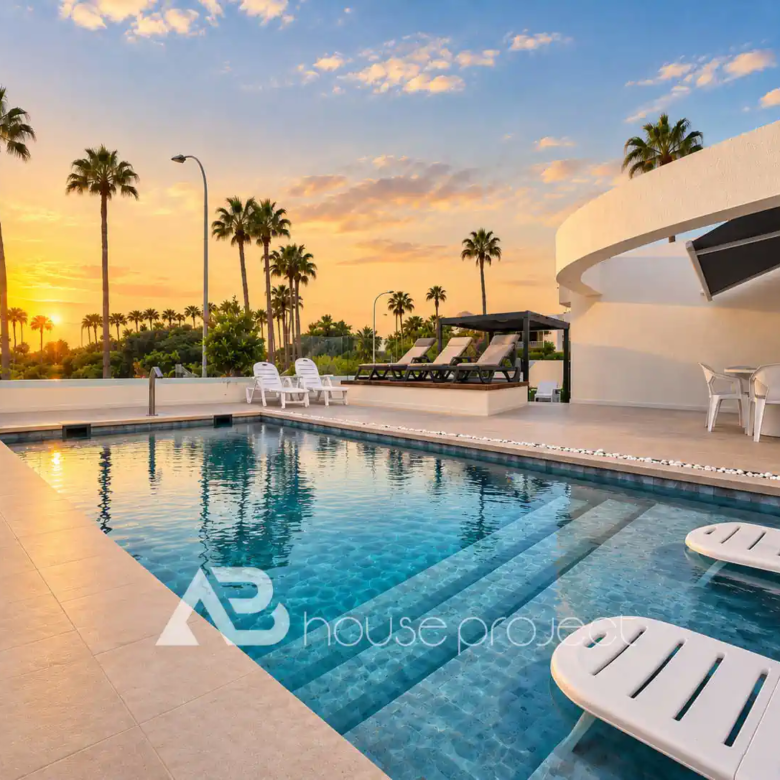 piscina climatizada de la villa en venta en San Eugenio Alto - 1