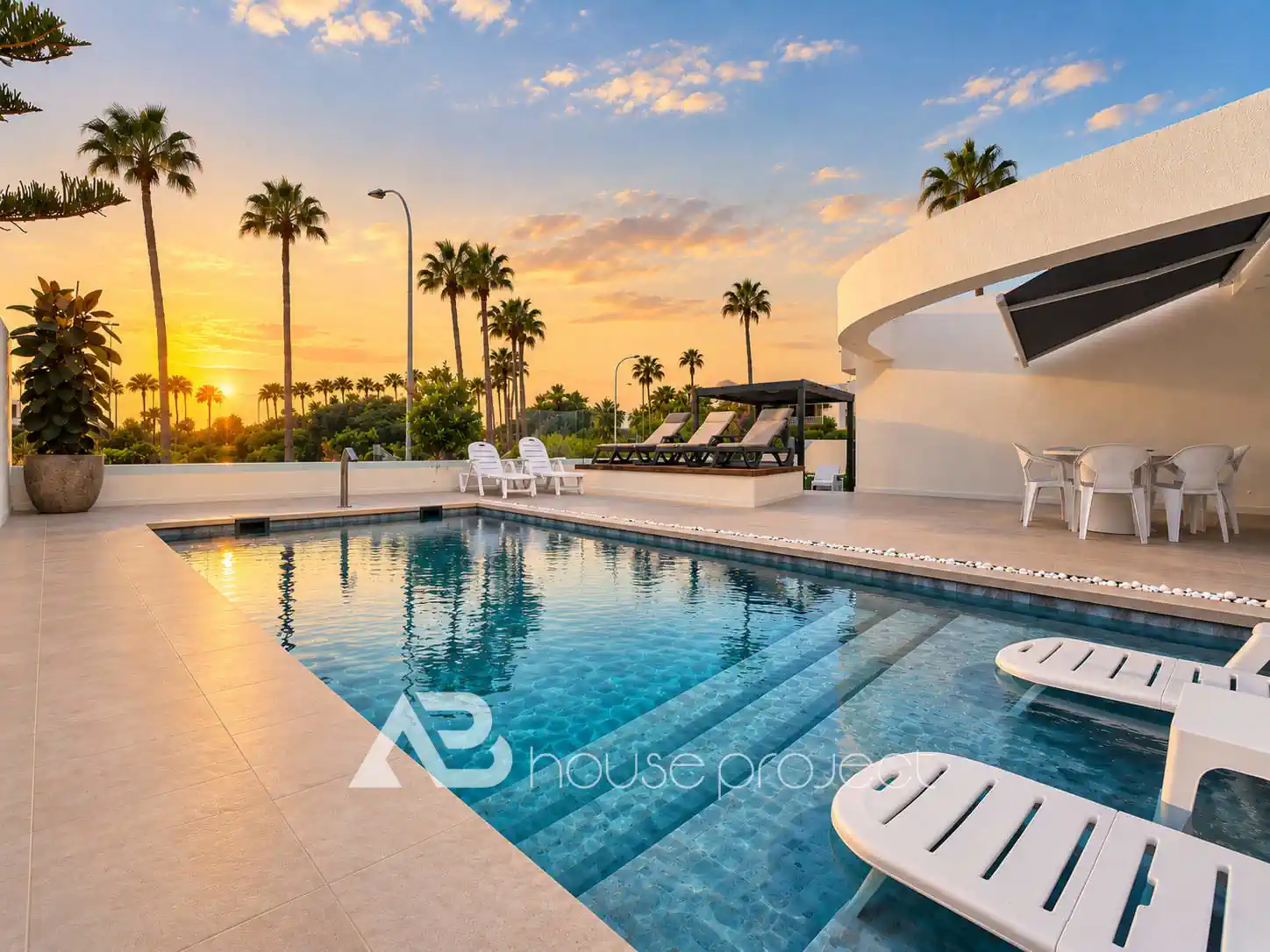 piscina climatizada de la villa en venta en San Eugenio Alto - 1